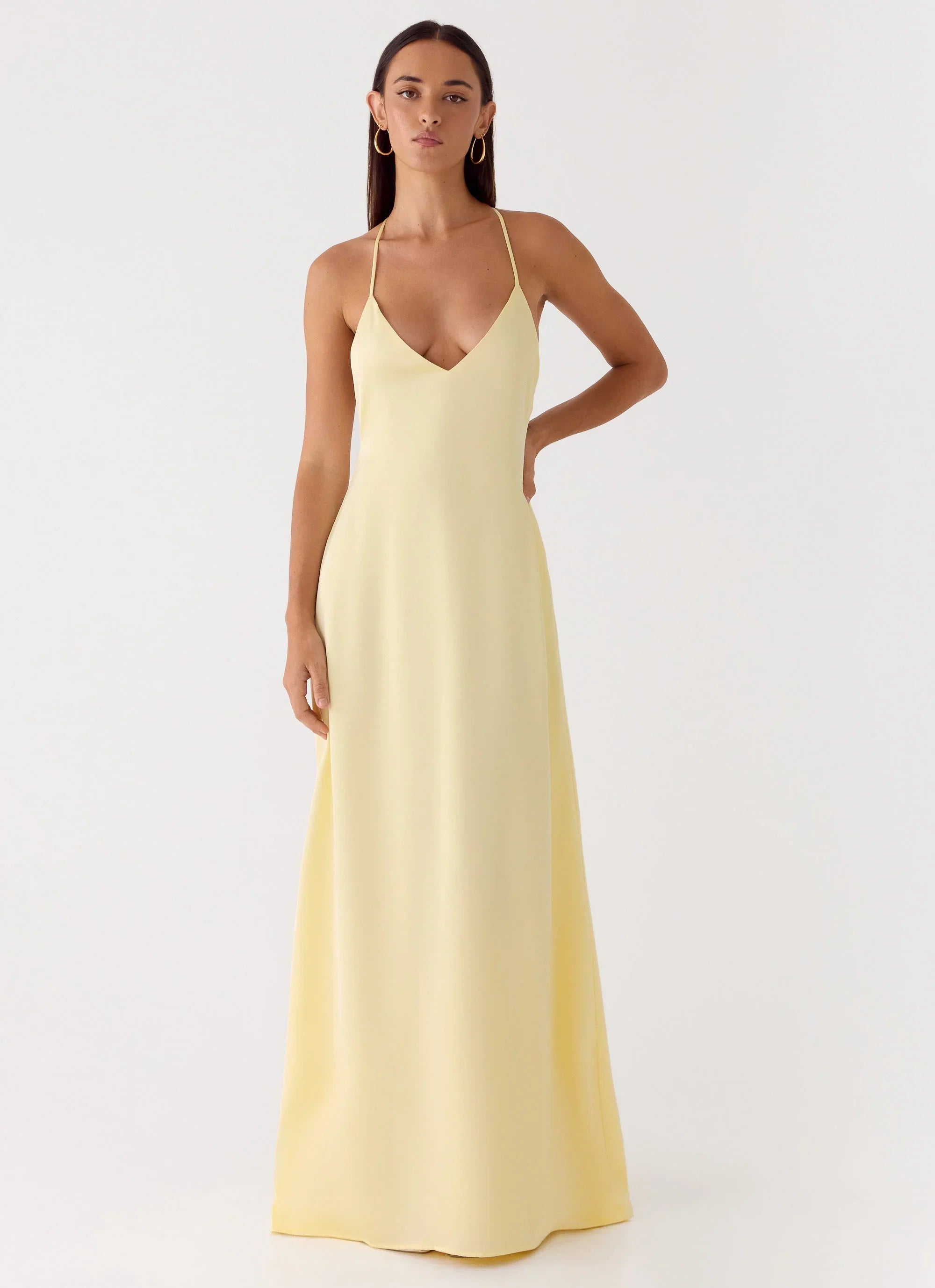 Fine Line Maxi Dress - Yellow