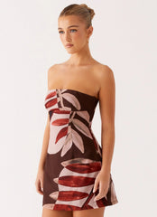 Kellen Mini Dress - Cinnamon Palm