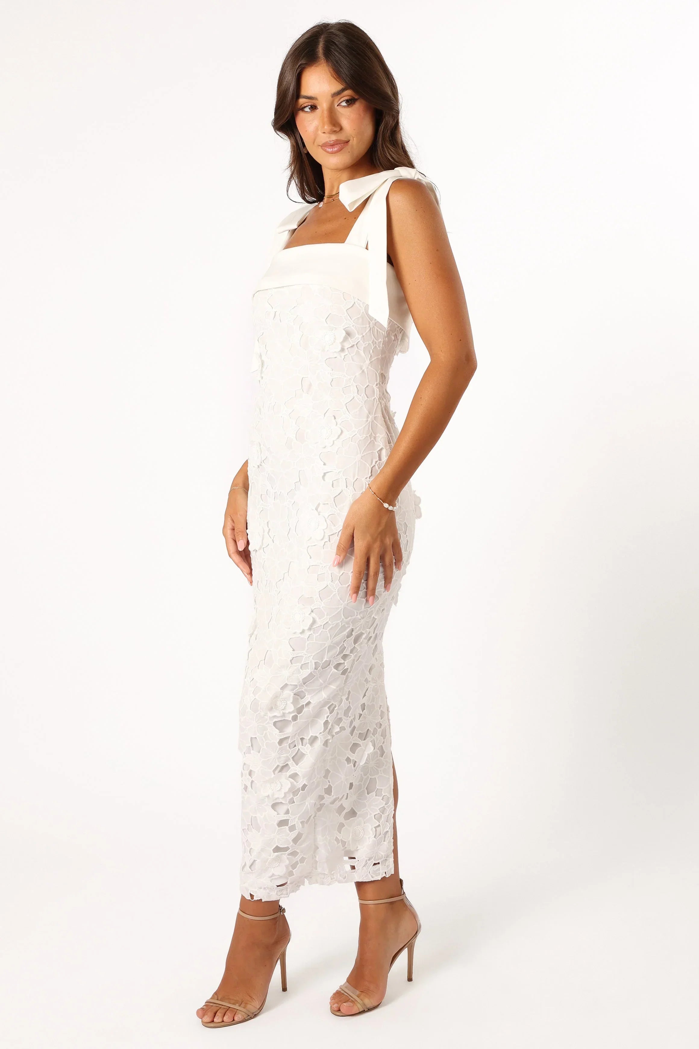 Emersyn Midi Lace Dress - White