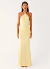 Fiesta Halter Maxi Dress - Sunny Yellow