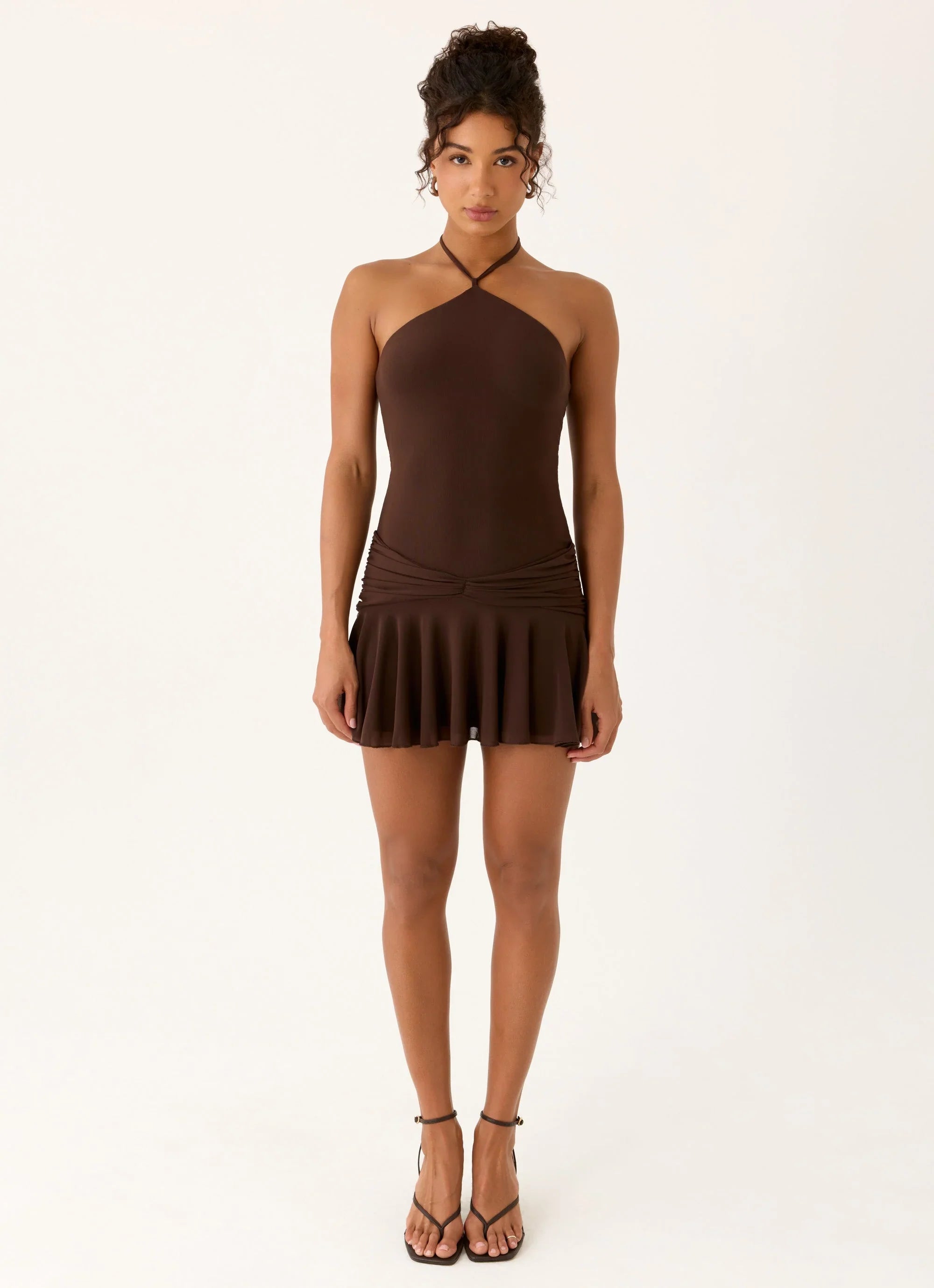 Elektra Mini Dress - Chocolate