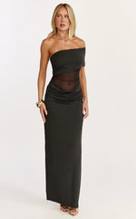 Riley Maxi Dress - Gathered Over Bust Dress in Black
