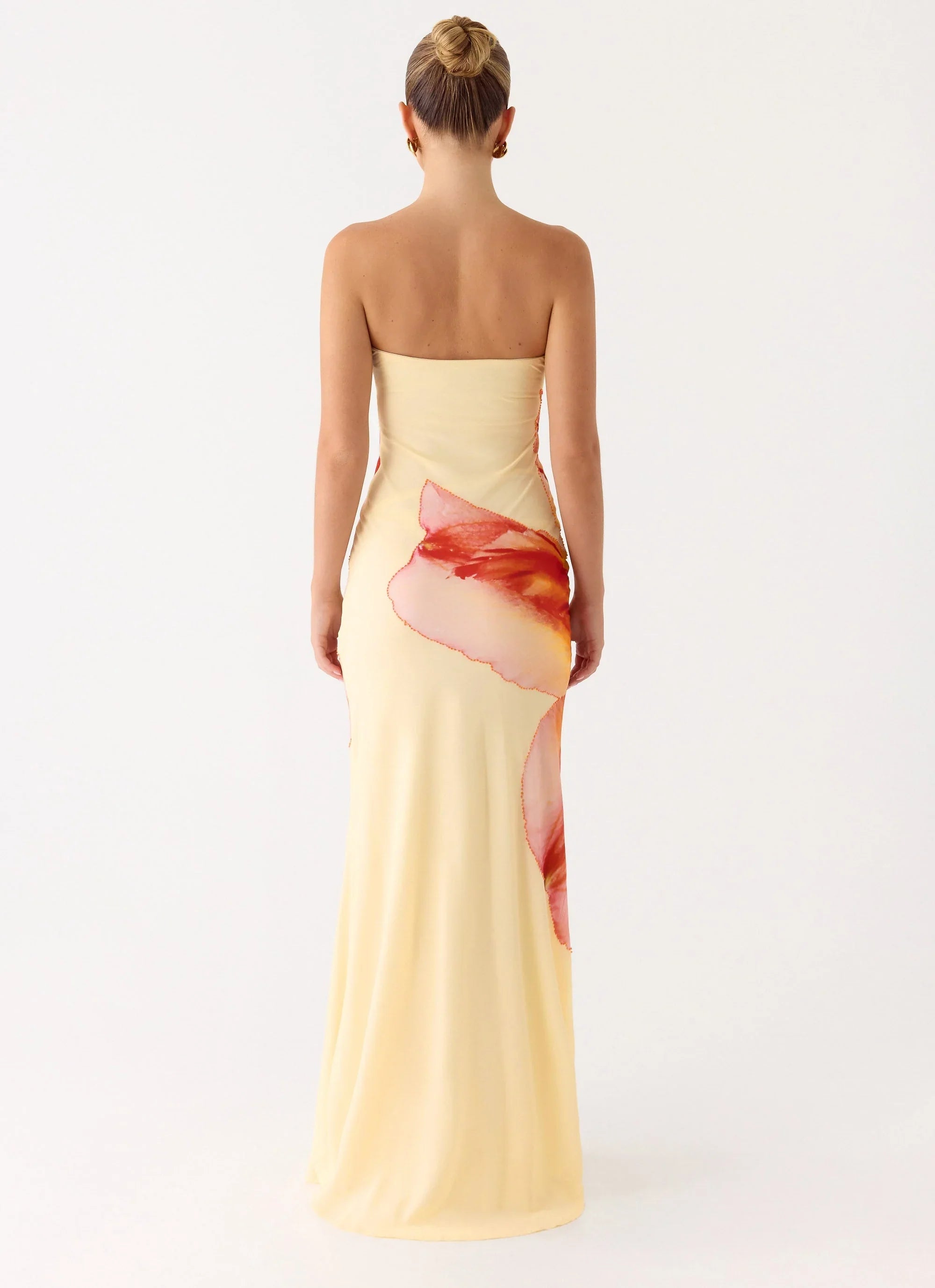 Ashwin Strapless Beaded Maxi Dress - Sunpetal Print