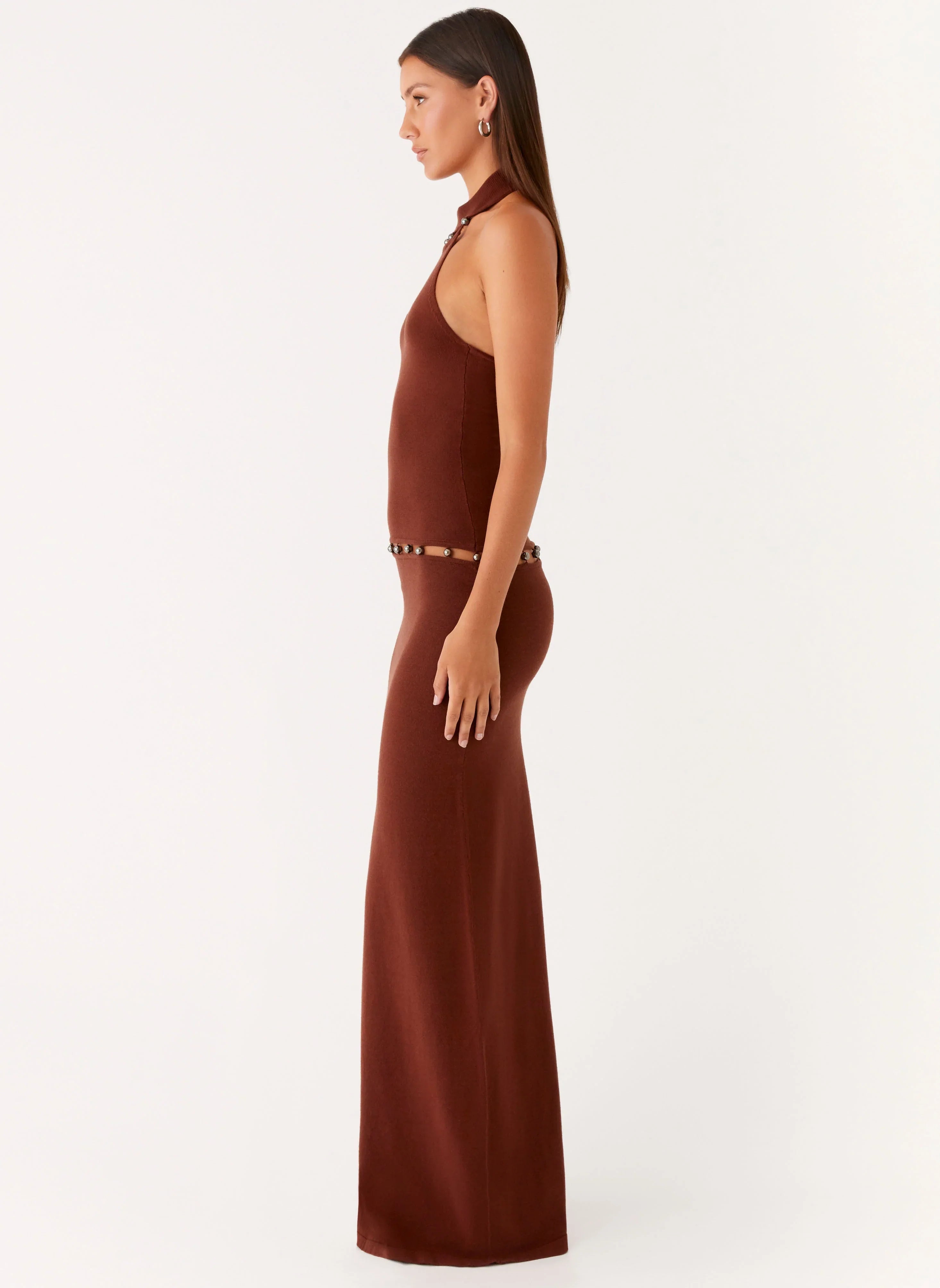 Opaline Knit Maxi Dress - Chocolate