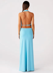 Driftwood Cowl Maxi Dress - Turquoise