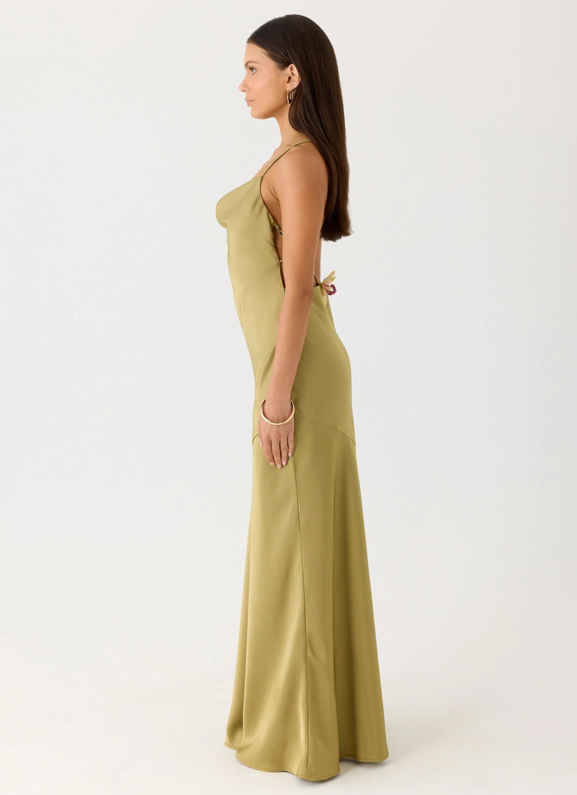 Darius Maxi Dress - Green Olive